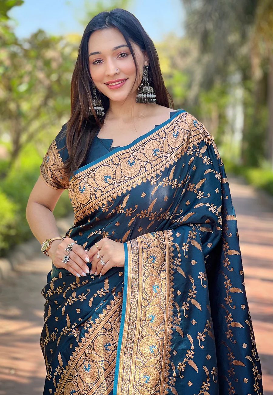 Japani Silk Skin Print Sharee with Blouse Piece